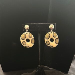 Elegant Silver, Black and Cream Earrings